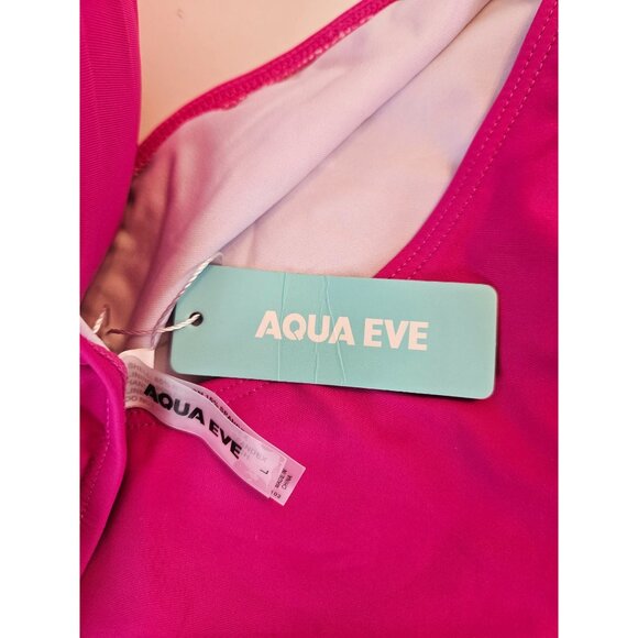 Aqua Eve Womens Halter Tankini Bandeau Swimsuit Two-Piece Set Size Large Pink - Picture 9 of 10